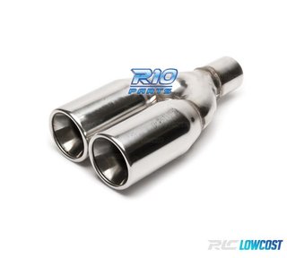 COLA ESCAPE DOBLE REDONDA GRANDE ACERO INOX