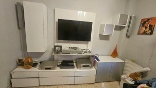 Mueble salón modular acero y madera