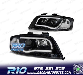 FAROS LED AUDI A6 01-04 LUZ DIURNA NEGRO