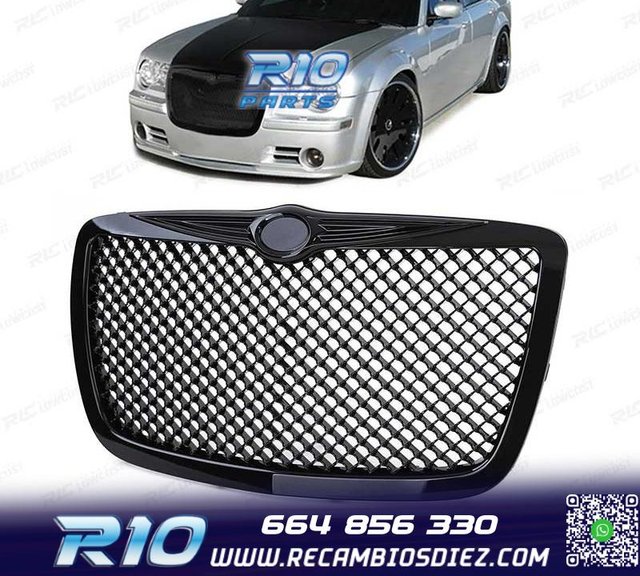 PARRILLA CHRYSLER 300C 04-11 LOOK BENTLEY NEGRO BRILLO
