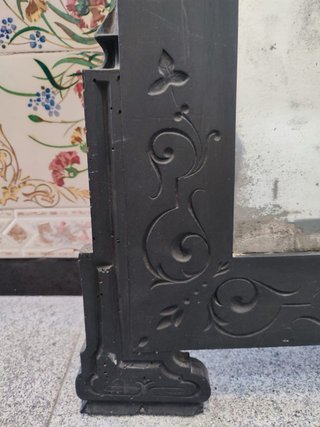 Espejo Antiguo Negro Decorado