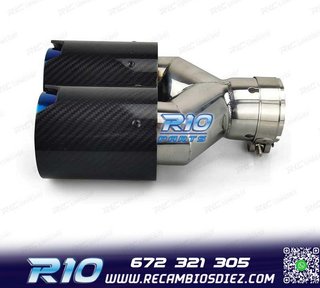 COLA ESCAPE DERECHA BMW LOOK M PERFORMANCE AZUL CARBONO