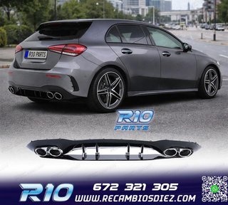 DIFUSOR MERCEDES CLASE A W177 18- LOOK AMG A45 NEGRO BRILLO