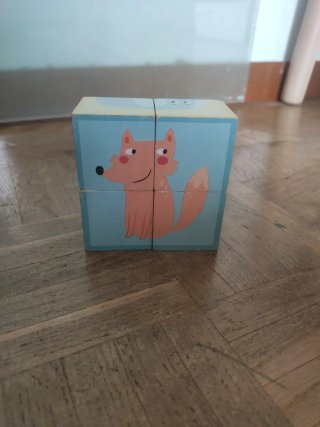 Cubo de madera puzzle animales