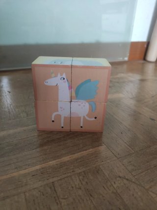 Cubo de madera puzzle animales