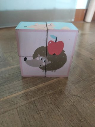 Cubo de madera puzzle animales