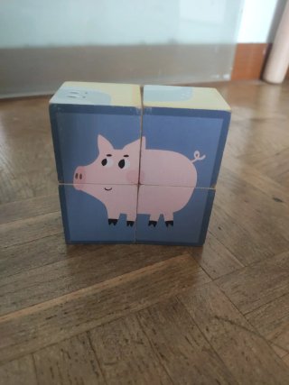 Cubo de madera puzzle animales
