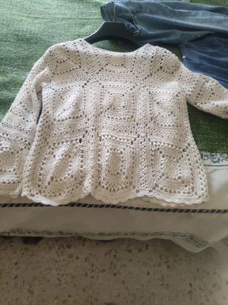 Top ganchillo blanco talla única