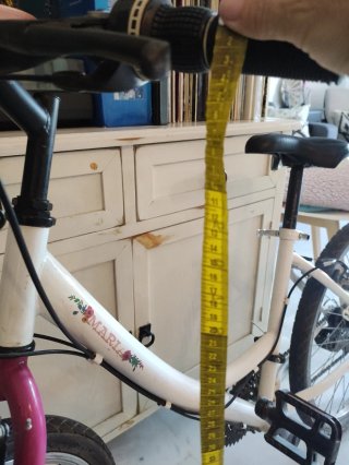 Bicicleta infantil blanca y rosa