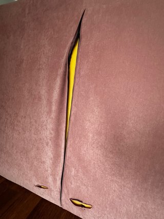 Cabecero cama acolchado color rosa marron