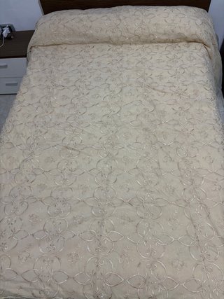 Coperta vintage beige con ricami