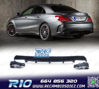DIFUSOR MERCEDES CLA C117 13-16 LOOK AMG CLA45 NEGRO + COLAS