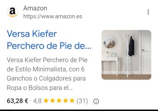 Perchero de pie blanco moderno