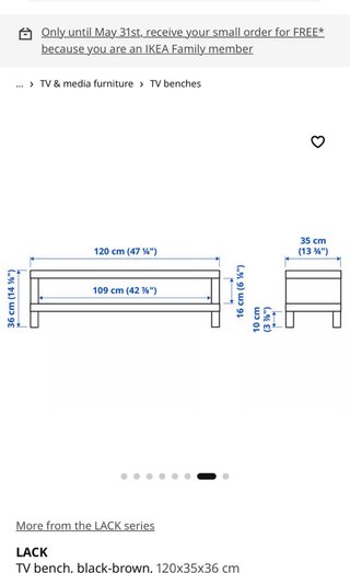 Mesa TV Ikea Negra / Mesa auxiliar televisión