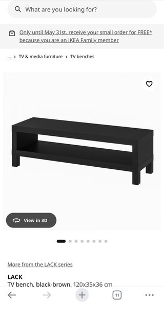 Mesa TV Ikea Negra / Mesa auxiliar televisión