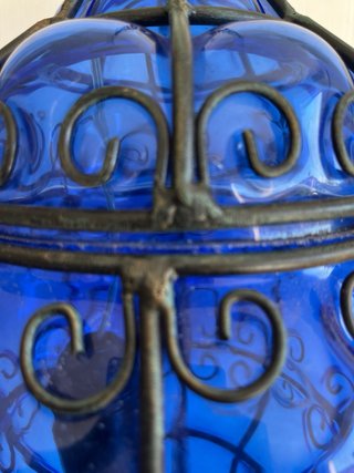 Lampada Vetro Murano Blu Cobalto