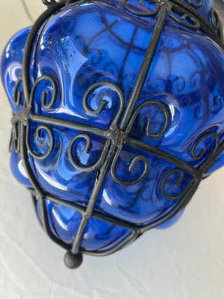 Lampada Vetro Murano Blu Cobalto
