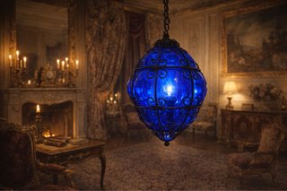 Lampada Vetro Murano Blu Cobalto