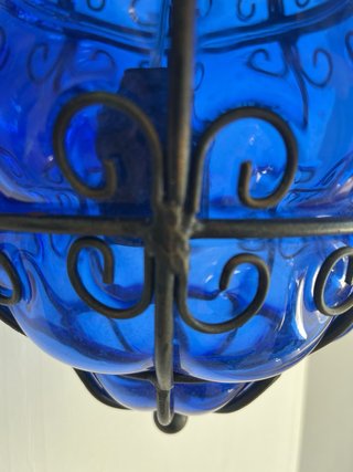 Lampada Vetro Murano Blu Cobalto