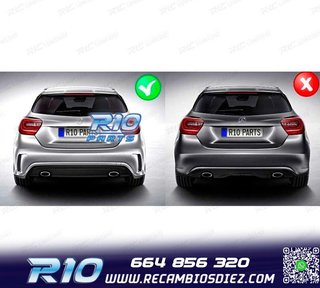 DIFUSOR MERCEDES CLASE A W176 12-18 LOOK AMG A45 + COLAS