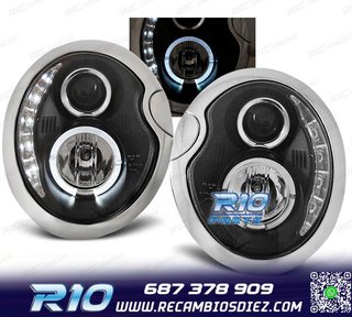 FAROS MINI COOPER R50 R52 R53 LUZ DIURNA NEGROS