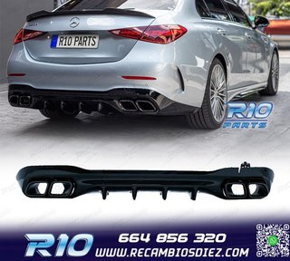 DIFUSOR MERCEDES W206 AMG 21- LOOK C63 + COLAS ESCAPE NEGRO