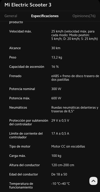 Patinete Eléctrico Xiaomi Scooter 3