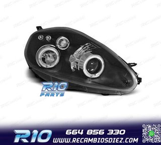 FAROS FIAT GRANDE PUNTO 05-08 OJOS ANGEL FONDO NEGRO