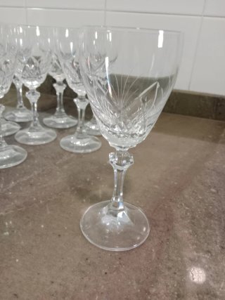 12 Copas de Licor Antiguas de Cristal