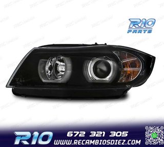 FAROS BMW E90 E91 05-08 XENON OJOS ANGEL U LED 3D NEGRO