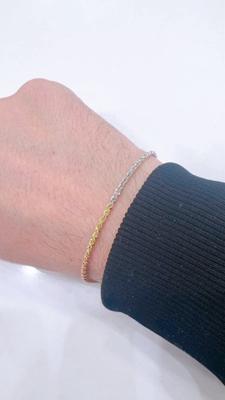 Bracciale corda in oro 18kt 750 tricolore