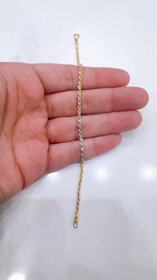 Bracciale corda in oro 18kt 750 tricolore