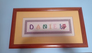 Cuadro punto de cruz nombre Daniel