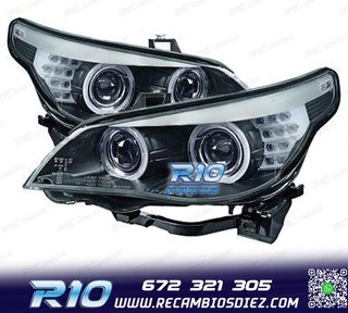 FAROS XENON BMW E60 E61 07-10 OJOS ANGEL NEGRO CLARO