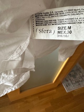 Vestido Sfera Blanco Bordado Azul Talla M