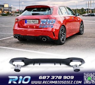 DIFUSOR MERCEDES CLASE A W177 18- A35 LOOK AMG NEGRO BRILLO