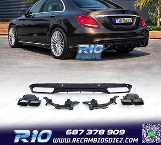 DIFUSOR MERCEDES CLASE C W205 SEDAN 14-18 LOOK AMG NEGRO MAT