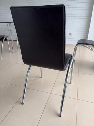Pack 6 Sillas Comedor Piel y Metal
