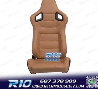 ASIENTO DEPORTIVO SEMI BAQUET ESTILO RS CUERO BEIGE