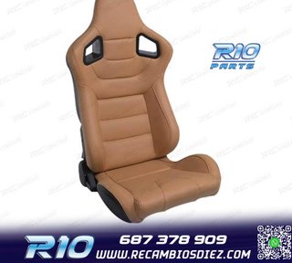 ASIENTO DEPORTIVO SEMI BAQUET ESTILO RS CUERO BEIGE