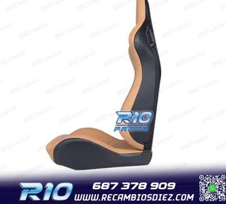 ASIENTO DEPORTIVO SEMI BAQUET ESTILO RS CUERO BEIGE
