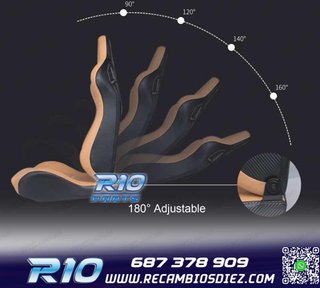 ASIENTO DEPORTIVO SEMI BAQUET ESTILO RS CUERO BEIGE