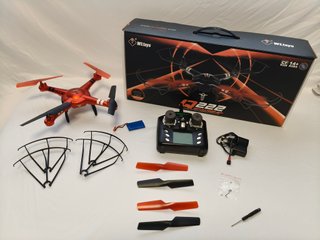 Dron WLToys Q222 Spaceship Rojo y detalles Negros