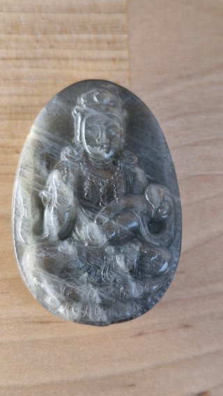 Amuleto Buda Labradorita Gema Auténtica Buddha