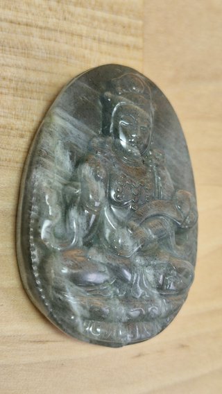 Amuleto Buda Labradorita Gema Auténtica Buddha