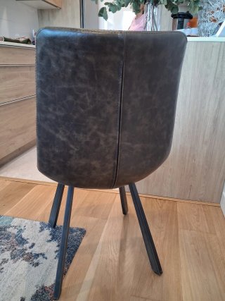 Juego de 4 sillas de comedor de cuero