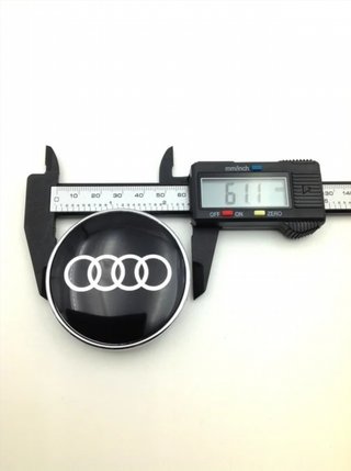 4 Centros de rueda AUDI negro 60mm