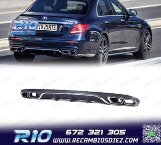 DIFUSOR MERCEDES CLASE E W213 SEDAN 16-20 LOOK AMG E63 + COL