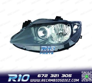 FARO IZQ PARA SEAT IBIZA VI 09-12 FONDO NEGRO