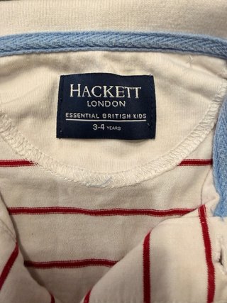 Polo Hackett rayas rojas manga corta talla 3-4 año
